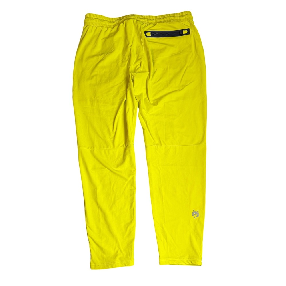 Greyson Mens Montauk Jogger Neon Yellow Athletic Pants Wolf Logo Size L - Picture 2 of 8